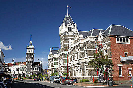 历史,法庭,右边,火车站,左边,南岛,新西兰