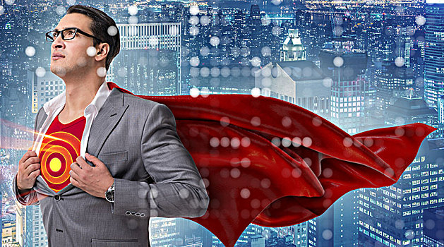 商务人士,超人,概念,红色,遮盖