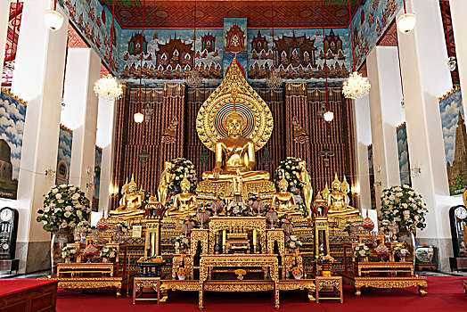圣坛,佛像,寺院,佛教寺庙,复杂,曼谷,泰国,亚洲