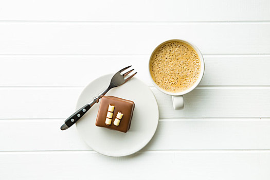 甜,巧克力甜点,咖啡杯