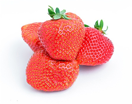 草莓,隔绝,上方,白色背景