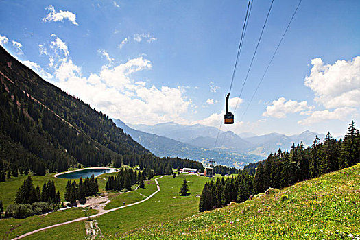 缆车,阿尔卑斯山,巴伐利亚