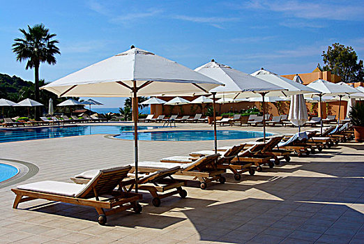 游泳池,酒店,风景,海滩,地中海,西南部,土耳其