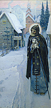 圣徒,三件套,右边,局部,1896年,艺术家