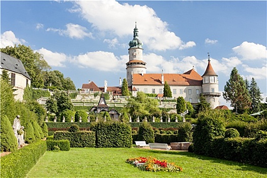 城堡,花园,捷克共和国