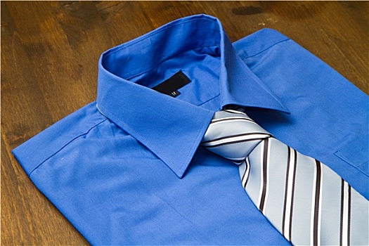 新,蓝色,男人,衬衫,领带,隔绝,木头