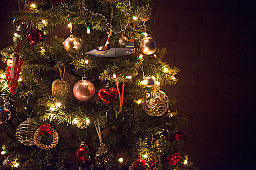 圣诞装饰,传统,圣诞树,装饰