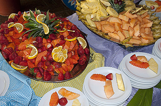 水果沙拉,桌子,旅游胜地,哥斯达黎加