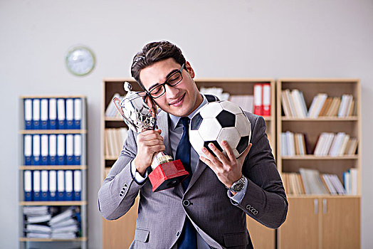 商务人士,足球,球,办公室