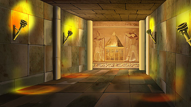 古埃及,庙宇,室内,图像
