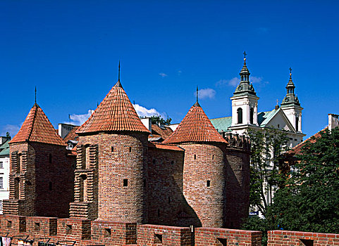 要塞,墙壁,老城,华沙,波兰