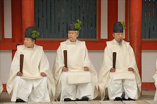坐,日本神道,牧师,射箭,仪式,京都,日本,亚洲