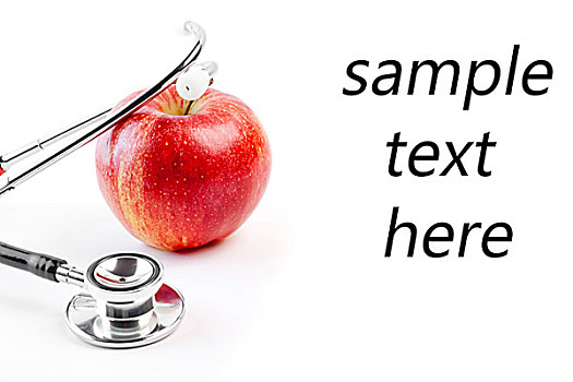 医疗,听诊器,红苹果
