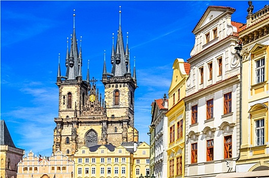 风景,老城,教堂,布拉格
