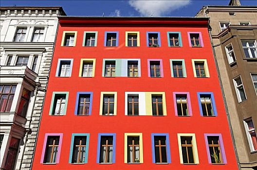 彩色,建筑,地区,柏林,德国,欧洲