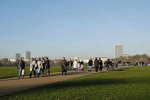 英格兰,伦敦,海德公园,周日下午,漫步