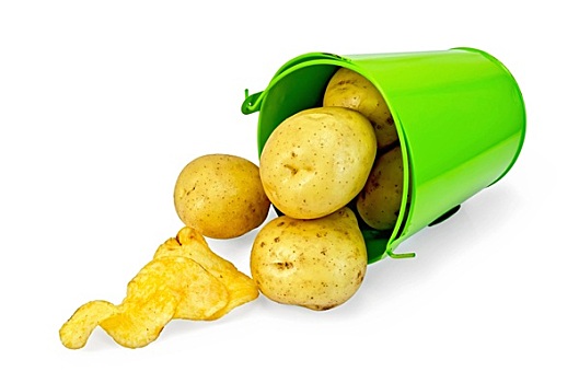 土豆,黄色,绿色,桶,松脆食品
