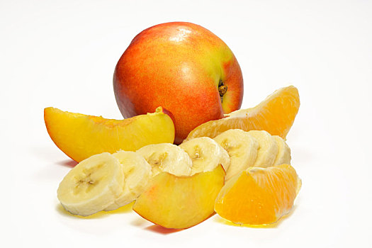 桃,香蕉,橙色,隔绝