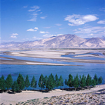 西藏日额则,雅鲁藏布江河谷