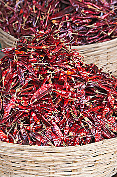 红椒,市场,布姆唐,不丹