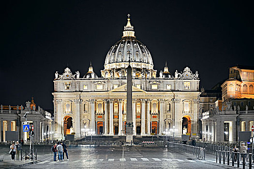 圣彼得大教堂,夜晚,梵蒂冈城