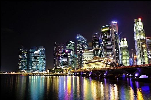 新加坡,城市,夜晚