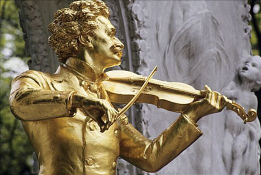 奥地利,维也纳,纪念建筑,儿子,铜像,作曲,演奏,小提琴