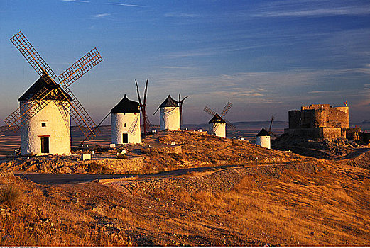 风车,拉曼查,康斯艾格拉,西班牙