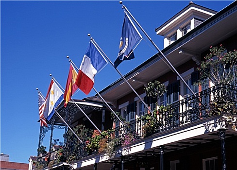 露台,旗帜,法国区,新奥尔良