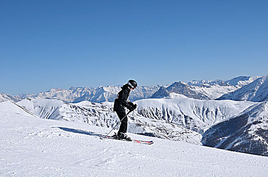 少男,滑雪,法国