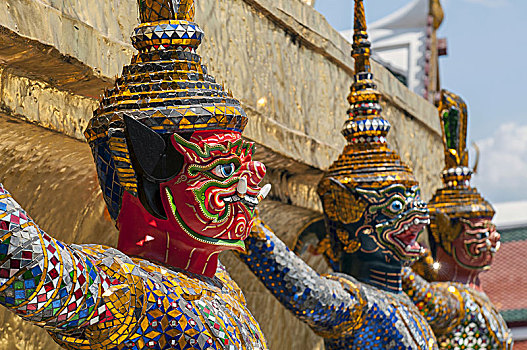 雕塑,寺院,庙宇,大皇宫,曼谷,泰国,东南亚,亚洲