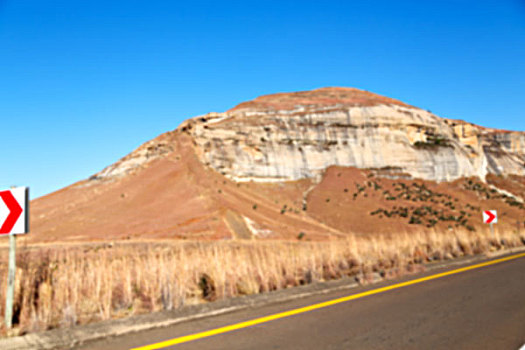 模糊,南非,山谷,荒凉,脏,道路,石头,树,天空