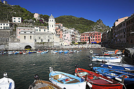 意大利,利古里亚,五渔村,维纳扎,地区,远景,港口