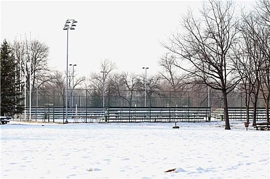 雪,网球场