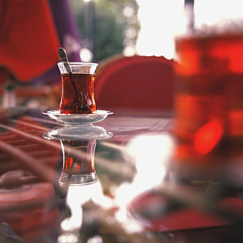 玻璃杯,茶,伊斯坦布尔,土耳其