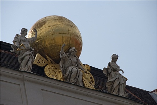 金色,球体,雕塑