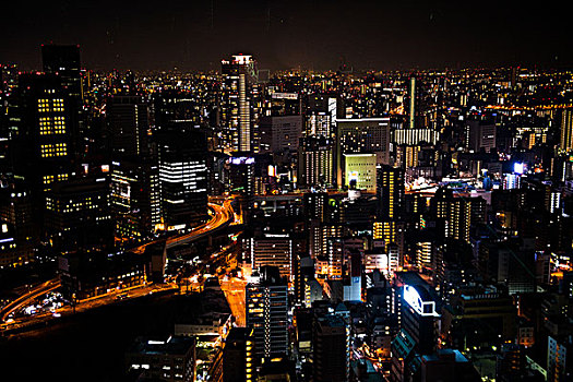 日本大阪城市夜景