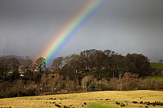 彩虹,乌云,邓弗里斯,苏格兰