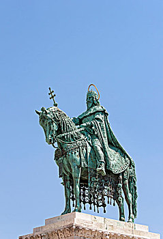 骑马雕像,国王,圣史蒂芬,匈牙利,城堡,山,布达佩斯,欧洲