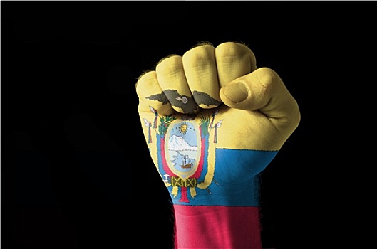 拳头,涂绘,彩色,厄瓜多尔,旗帜