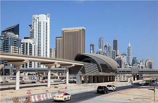 迪拜,码头,地铁站,阿联酋