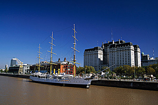 帆船,停泊,港口,布宜诺斯艾利斯,阿根廷