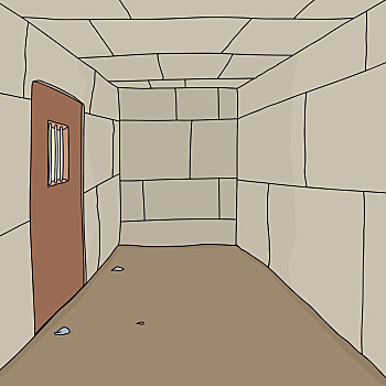 空,牢房,卡通,背景,门