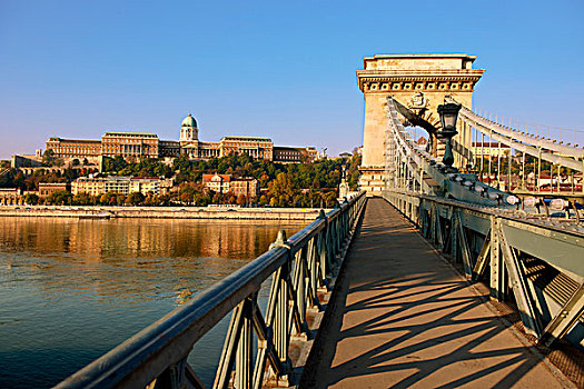 链索桥,城堡,背影,布达佩斯,匈牙利,欧洲