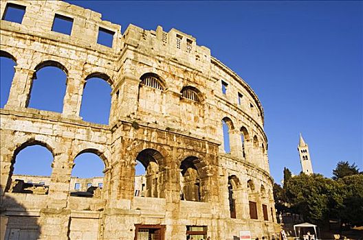 一世纪,罗马,圆形剧场,教堂塔