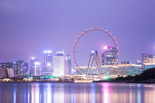 广东省深圳市前海片区夜景