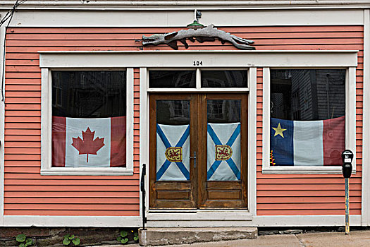 建筑,房子,旗帜,窗户,卢嫩堡,新斯科舍省,加拿大