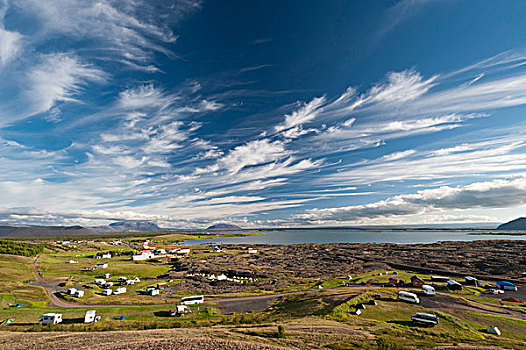 露营,场所,湖,北方,冰岛,欧洲