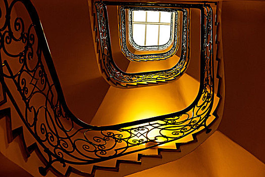 黄色,楼梯