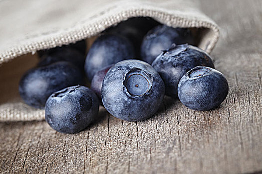 成熟,蓝莓,秋天,袋,包,木桌子
